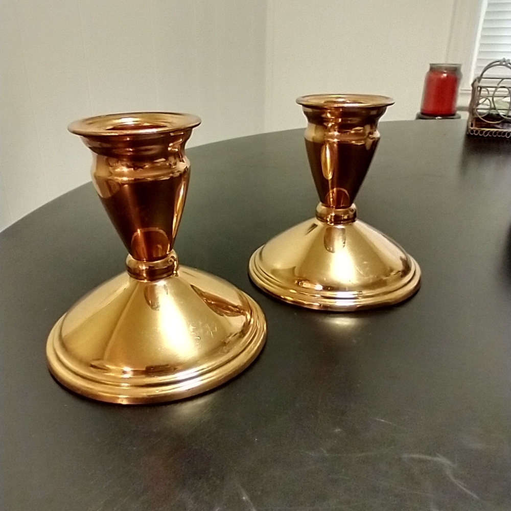 Vintage Copper Guilders Candlesticks Pair